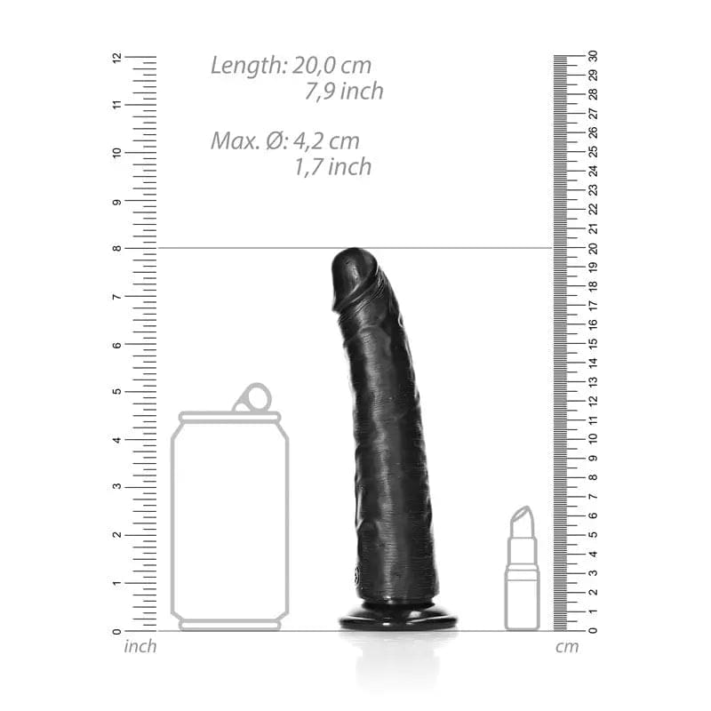 REALROCK Realistic Slim Dildo with Suction Cup - 18cm -  18 cm (7'') Dong Shots Toys Discreet Intimate Essentials.