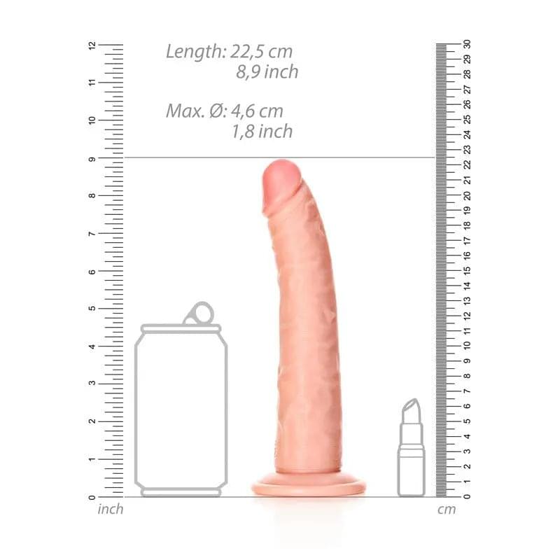 REALROCK Realistic Slim Dildo with Suction Cup - 20.5cm -  20.5 cm (8'') Dong Shots Toys Discreet Intimate Essentials.