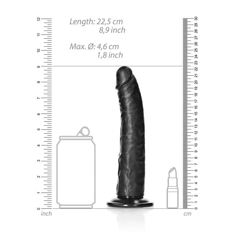 REALROCK Realistic Slim Dildo with Suction Cup - 20.5cm -  20.5 cm (8'') Dong Shots Toys Discreet Intimate Essentials.