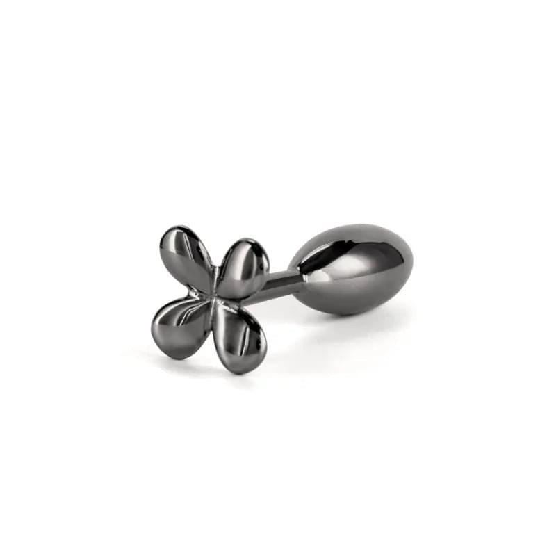 Rear Assets Clover - Gunmetal - Gunmetal 9.2 cm Metallic Butt Plug NS Novelties Discreet Intimate Essentials.