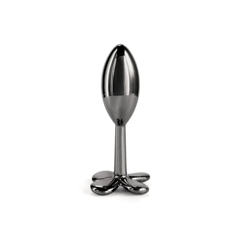 Rear Assets Clover - Gunmetal - Gunmetal 9.2 cm Metallic Butt Plug NS Novelties Discreet Intimate Essentials.