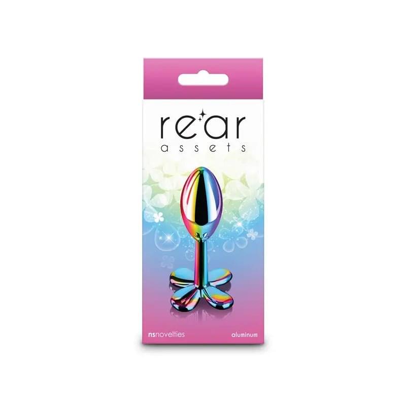 Rear Assets Clover - Multicolour - Multicoloured 9.2 cm Metallic Butt Plug NS Novelties Discreet Intimate Essentials.
