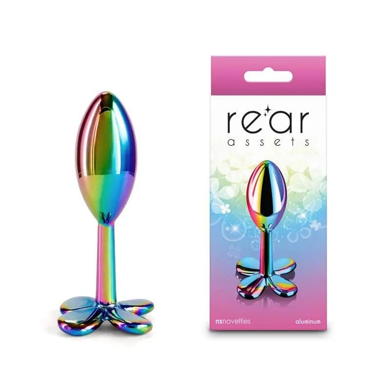 Rear Assets Clover - Multicolour - Multicoloured 9.2 cm Metallic Butt Plug NS Novelties Discreet Intimate Essentials.