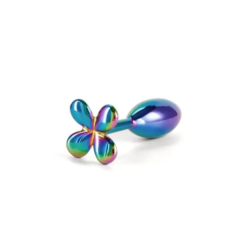 Rear Assets Clover - Multicolour - Multicoloured 9.2 cm Metallic Butt Plug NS Novelties Discreet Intimate Essentials.