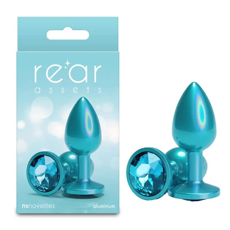 Rear Assets Iridescent - Small - Teal - Iridescent Teal 7.1 cm Small Butt Plug NS Novelties Discreet Intimate Essentials.