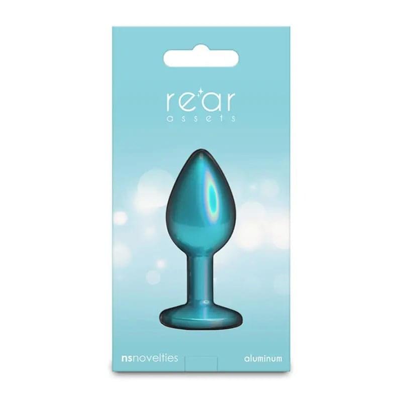 Rear Assets Iridescent - Small - Teal - Iridescent Teal 7.1 cm Small Butt Plug NS Novelties Discreet Intimate Essentials.