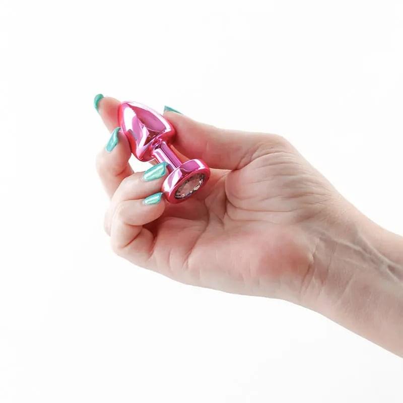 Rear Assets Petite -  -  6 cm Metal Butt Plug with  Round Gem Base NS Novelties Discreet Intimate Essentials.