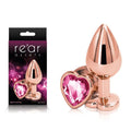 Shop affordable quality Rear Assets Rose Gold Heart Medium - Rose Gold Medium Metal Butt Plug with Pink Heart Gem Base - Discreet Intimate Essentials - ANAL TOYS - NS Novelties