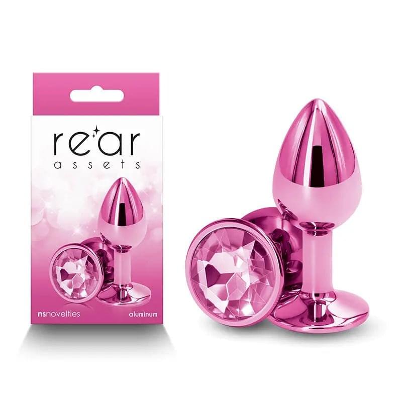 Rear Assets - Small -  -  7.1 cm Small Metal Butt Plug with  Round Gem Base NS Novelties Discreet Intimate Essentials.