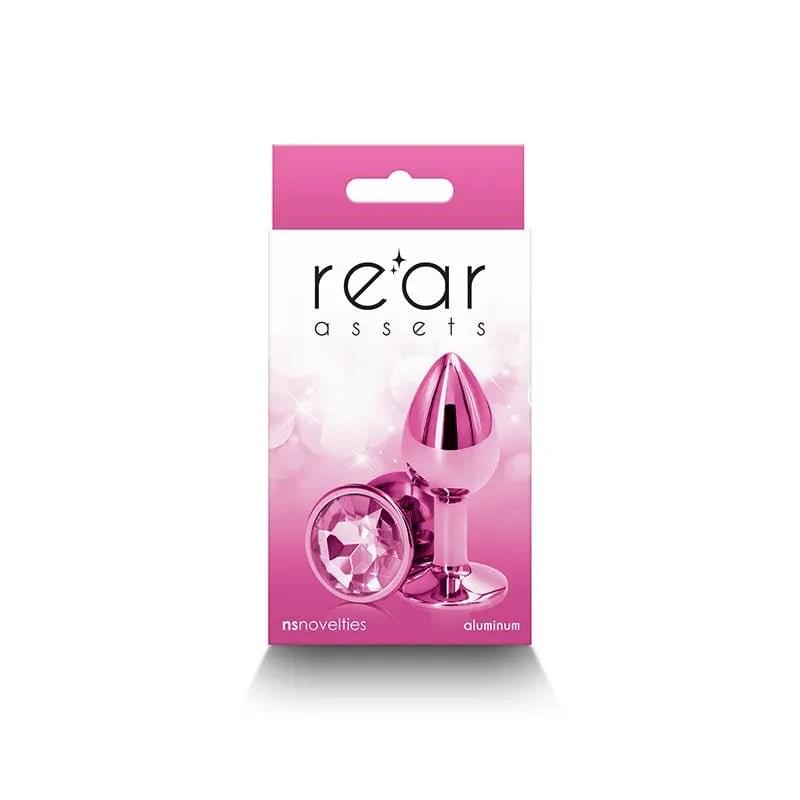 Rear Assets - Small -  -  7.1 cm Small Metal Butt Plug with  Round Gem Base NS Novelties Discreet Intimate Essentials.