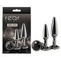 Rear Assets Tapered Trainer Kit - Gunmetal - Gunmetal Grey Metal Butt Plugs - Set of 2 Sizes NS Novelties Discreet Intimate Essentials.