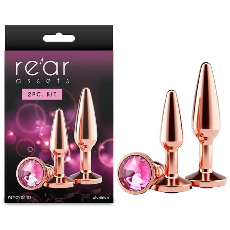 Rear Assets Tapered Trainer Kit -  -  Metal Butt Plugs - Set of 2 Sizes NS Novelties Discreet Intimate Essentials.