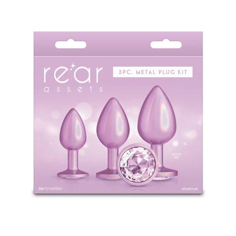 Rear Assets Trainer Kit - Iridescent  - Iridescent  Metallic Butt Plugs - Set of 3 Sizes NS Novelties Discreet Intimate Essentials.