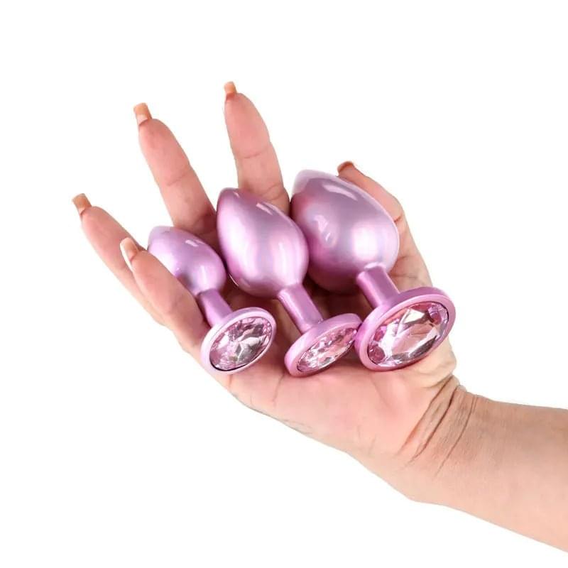 Rear Assets Trainer Kit - Iridescent  - Iridescent  Metallic Butt Plugs - Set of 3 Sizes NS Novelties Discreet Intimate Essentials.
