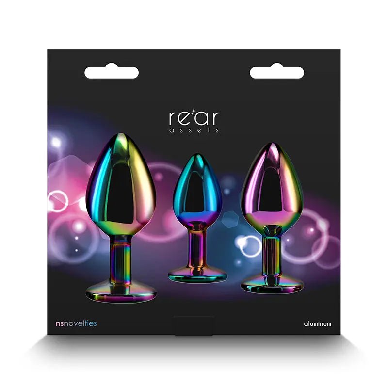 Shop affordable quality Rear Assets Trainer Kit - Multicolour - Rainbow Heart - Multi Metallic Butt Plugs with Rainbow Hearts - Set of 3 Sizes - Discreet Intimate Essentials - ANAL TOYS - NS Novelties