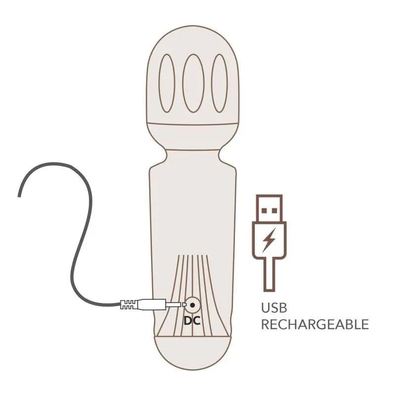 Rechargeable 16 Mode Silicone Mini Wand Azalea Red Rocks Off Discreet Intimate Essentials.