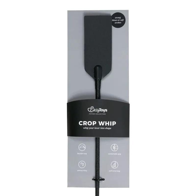 Rectangle Crop Whip Black Fetish Collection Discreet Intimate Essentials.