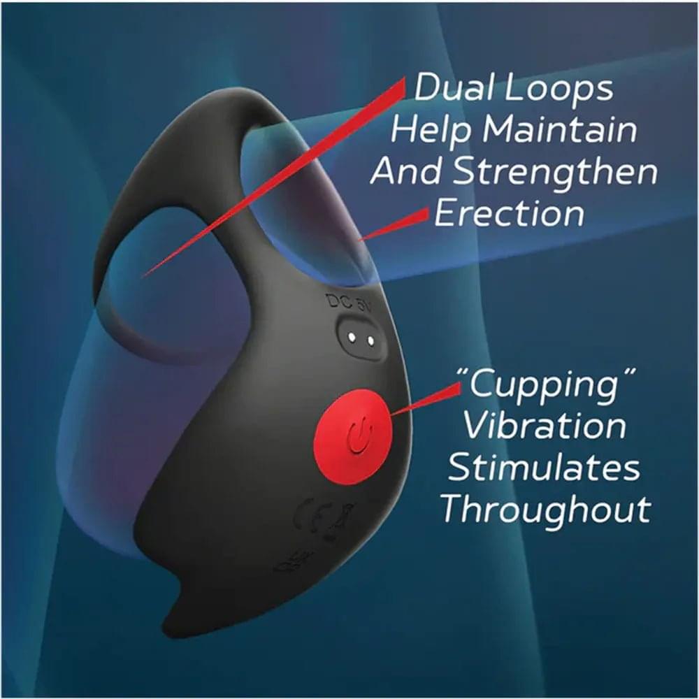 Red Dot Rings - V3 -  USB Rechargeable Vibrating Cock & Ball Ring with Remote Icon Brands Discreet Intimate Essentials.
