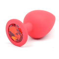 Red Silicone Anal Plug Large w Red Diamond Daytona Discreet Intimate Essentials.