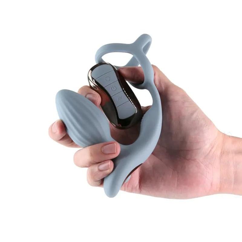 Renegade Pinnacle - Grey - Grey USB Rechargeable Vibrating Butt Plug with Cock Ring NS Novelties Discreet Intimate Essentials.