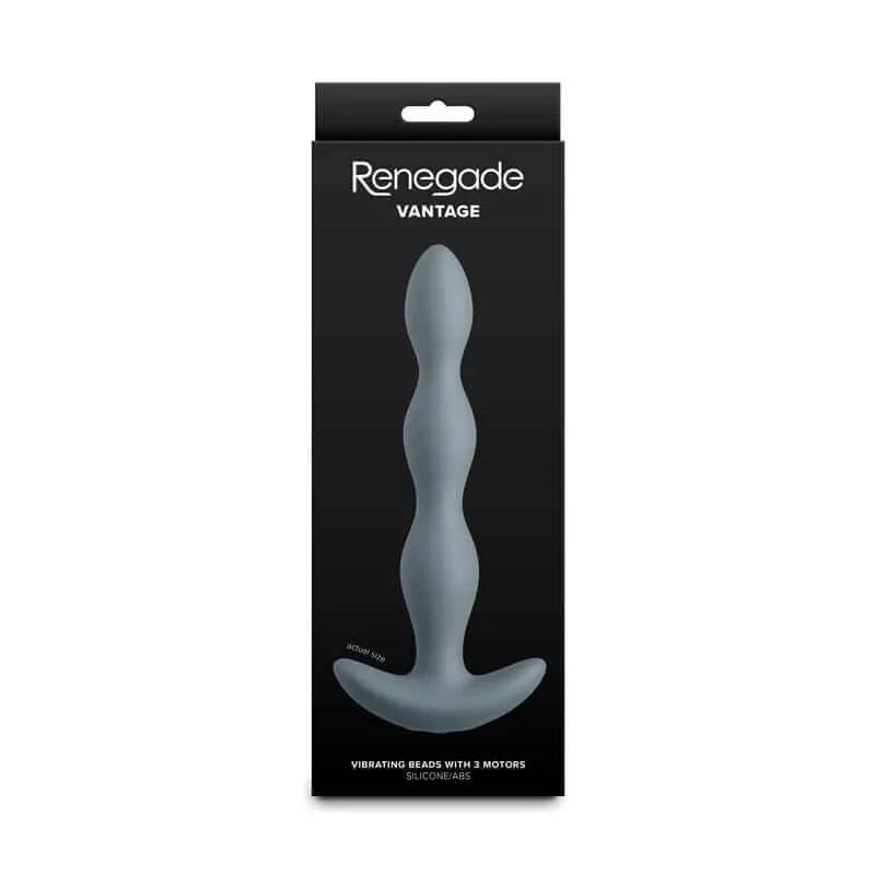 Renegade Vantage - Grey - Grey 20.6 cm USB Rechargeable Vibrating Anal Beads NS Novelties Discreet Intimate Essentials.