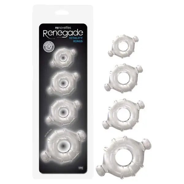 Shop affordable quality Renegade Vitality Rings - Cock Rings - Set of 4 Sizes - Discreet Intimate Essentials - COCK RINGS - NS Novelties