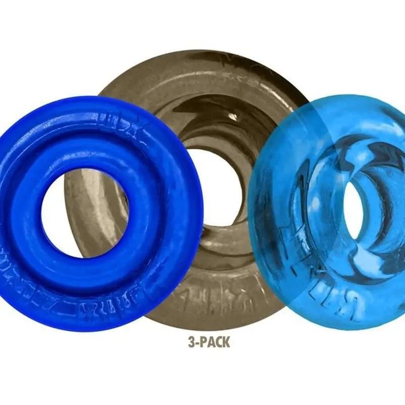 RimRingz 3 Pc Multi Size Blue OxBalls Discreet Intimate Essentials.