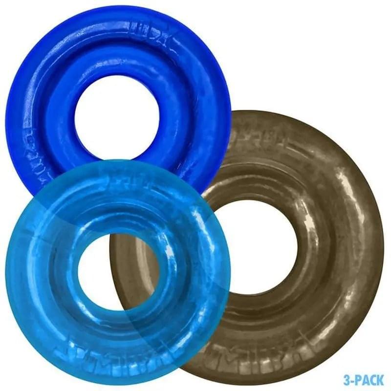 RimRingz 3 Pc Multi Size Blue OxBalls Discreet Intimate Essentials.