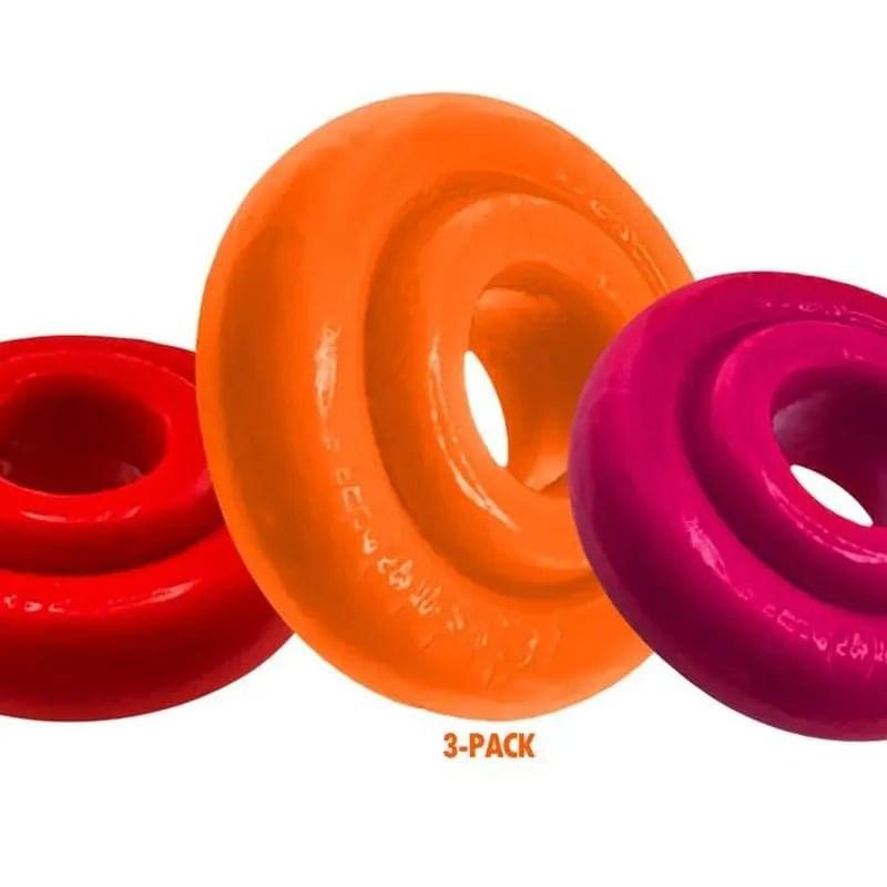 RimRingz 3 Pc Multi Size Fire Hots OxBalls Discreet Intimate Essentials.