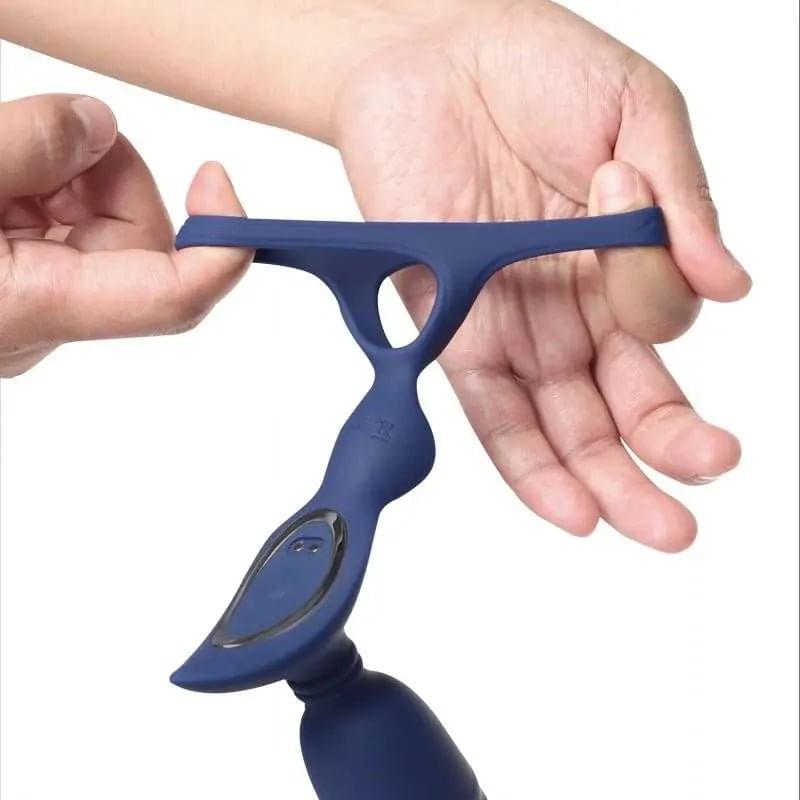 Ring n Rear Dual Thrusting Anal Probe with Cockring and Remote Arosum Discreet Intimate Essentials.