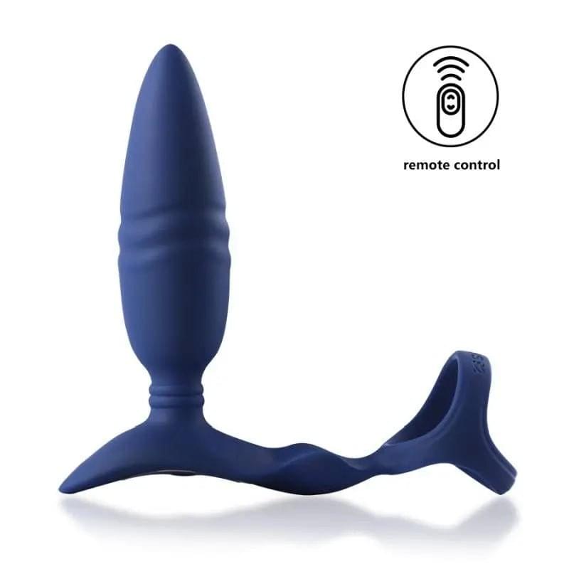 Ring n Rear Dual Thrusting Anal Probe with Cockring and Remote Arosum Discreet Intimate Essentials.