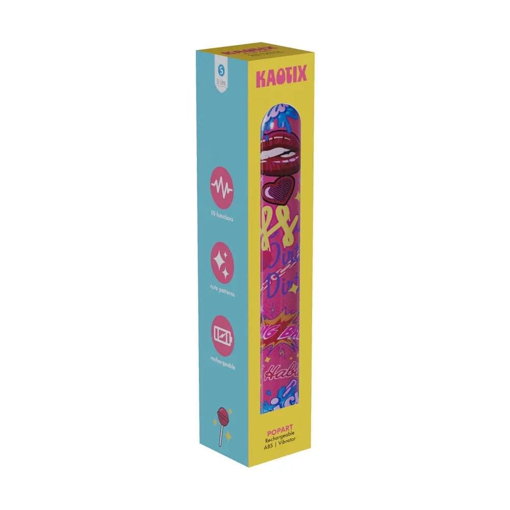 S-LINE Kaotix Pop Art -  17.8 cm USB Rechargeable Vibrator Shots Toys Discreet Intimate Essentials.