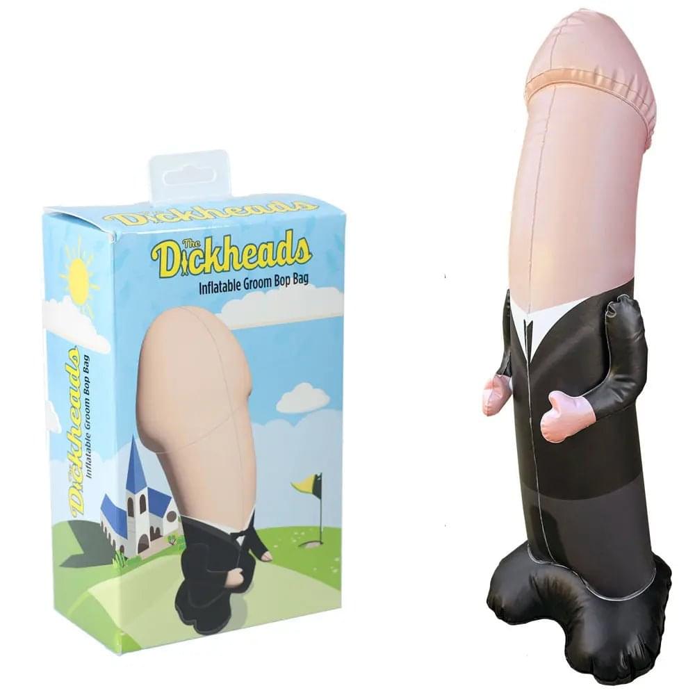 S-LINE The Dickheads - Groom Bop Bag - 100 cm Inflatable Penis Punching Bag Shots Toys Discreet Intimate Essentials.