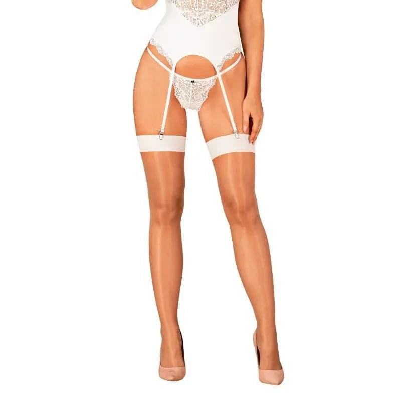 S814 Stockings White Obsessive Discreet Intimate Essentials.