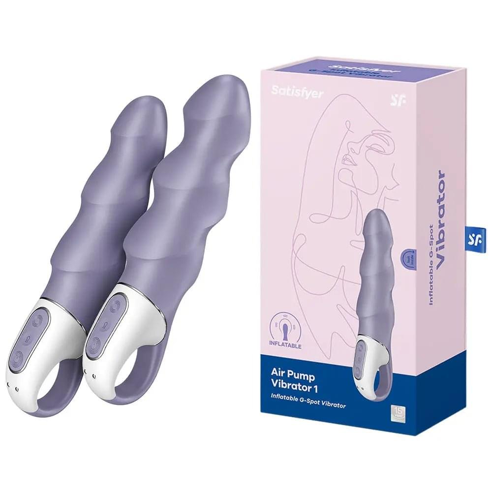 Satisfyer Air Pump Vibrator 1 - Lilac USB Rechargeable Inflatable Vibrator Satisfyer Discreet Intimate Essentials.