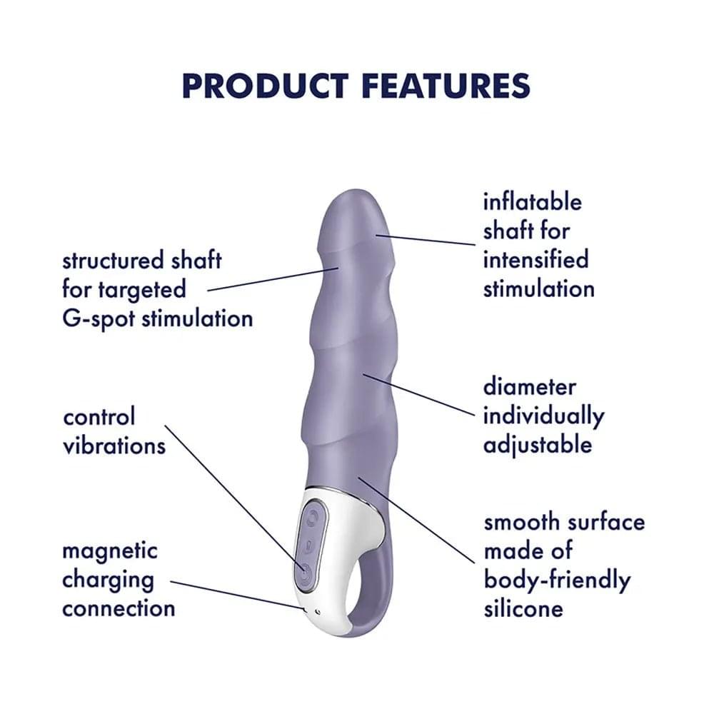 Satisfyer Air Pump Vibrator 1 - Lilac USB Rechargeable Inflatable Vibrator Satisfyer Discreet Intimate Essentials.