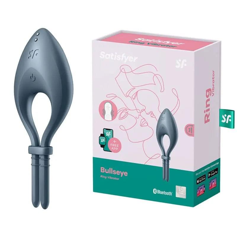 Satisfyer Bullseye - Navy - Navy Vibrating Adjustable Lasso Cock Ring Satisfyer Discreet Intimate Essentials.