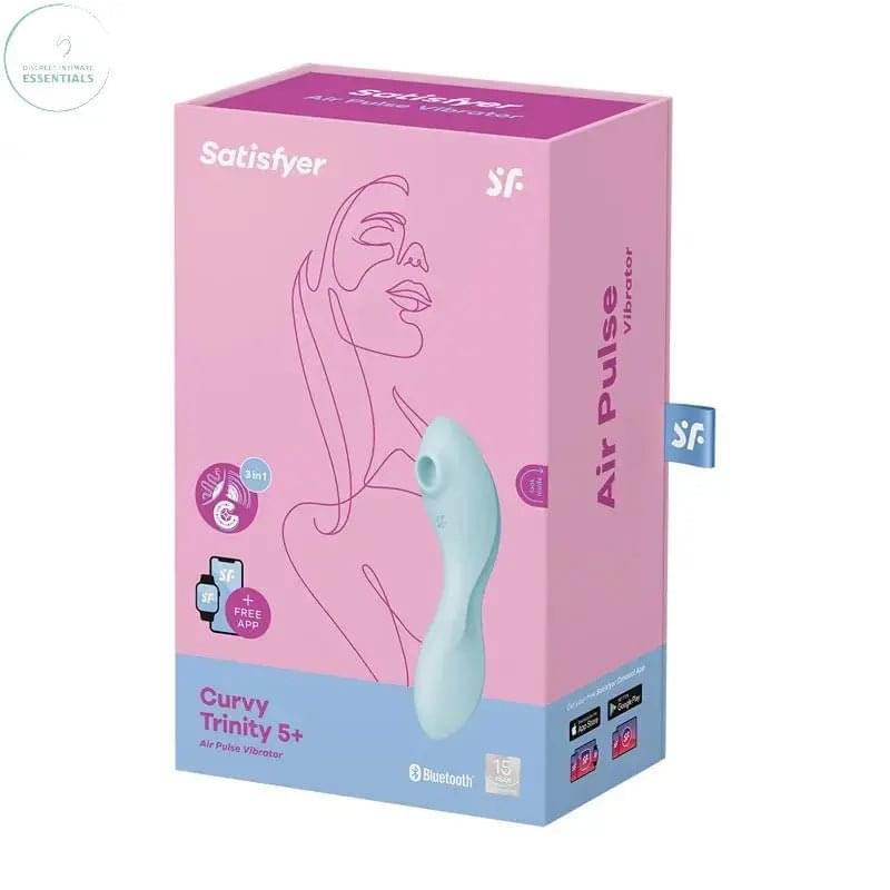 Satisfyer Curvy Trinity 5 -  USB Rechargeable Air Pulse Stimulator & Vibrator with App Control Satisfyer Discreet Intimate Essentials.