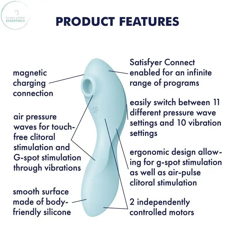 Shop affordable quality Satisfyer Curvy Trinity 5 - USB Rechargeable Air Pulse Stimulator & Vibrator with App Control - Discreet Intimate Essentials - AIR PULSATION-PREMIUM - Satisfyer