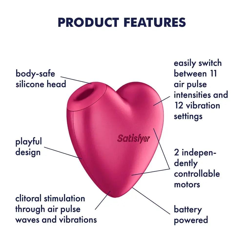 Satisfyer Cutie Heart - Battery Operated -  Air Pulsation Stimulator with Vibration Satisfyer Discreet Intimate Essentials.
