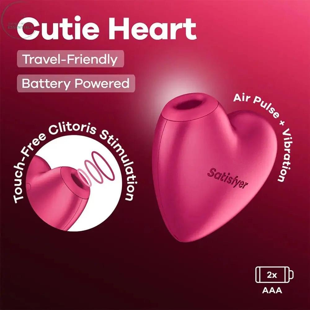 Satisfyer Cutie Heart - Battery Operated -  Air Pulsation Stimulator with Vibration Satisfyer Discreet Intimate Essentials.