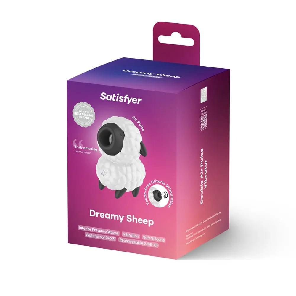 Satisfyer Dreamy Sheep - /Black USB Rechargeable Vibrating Air Pulse Stimulator Satisfyer Discreet Intimate Essentials.