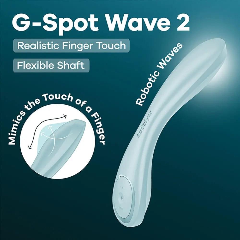Satisfyer G-Spot Wave 2 - Ice  - Ice  23.6 cm USB Rechargeable Flicking Tip Vibrator Satisfyer Discreet Intimate Essentials.