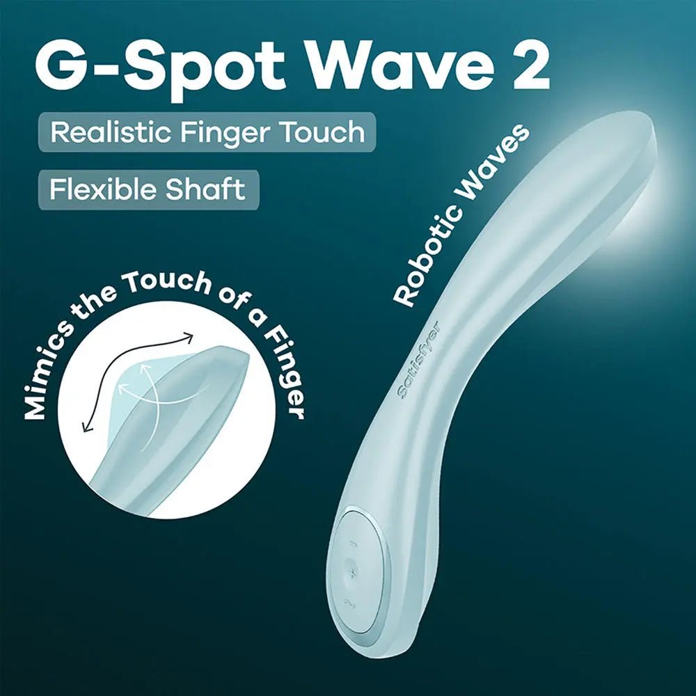 Shop affordable quality Satisfyer G-Spot Wave 2 - Ice - Ice 23.6 cm USB Rechargeable Flicking Tip Vibrator - Discreet Intimate Essentials - VIBRATORS-PREMIUM - Satisfyer
