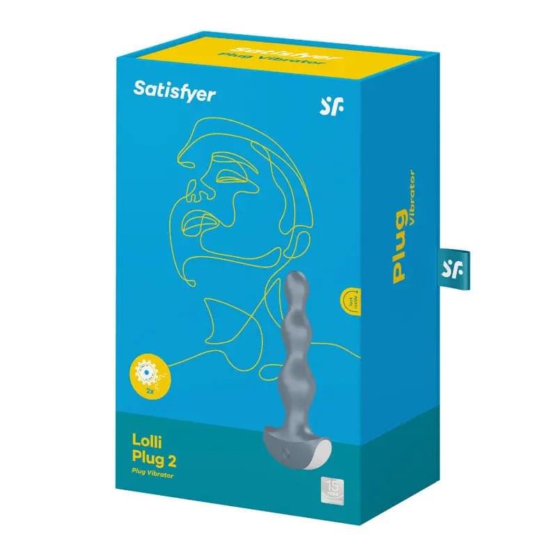 Satisfyer Lolli-Plug 2 - Gray Vibrating Anal Beads Satisfyer Discreet Intimate Essentials.