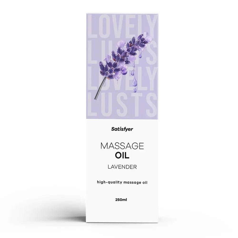 Satisfyer Massage Oil 250 ml Lavender - Lavender Scented Massage Oil - 250 ml Bottle Satisfyer Discreet Intimate Essentials.