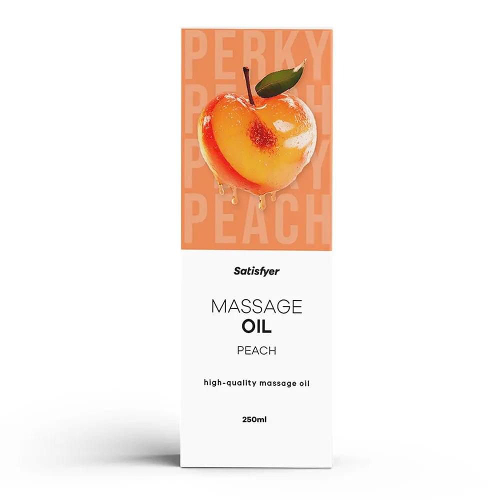 Satisfyer Massage Oil 250 ml Peach - Peach Scented Massage Oil - 250 ml Bottle Satisfyer Discreet Intimate Essentials.