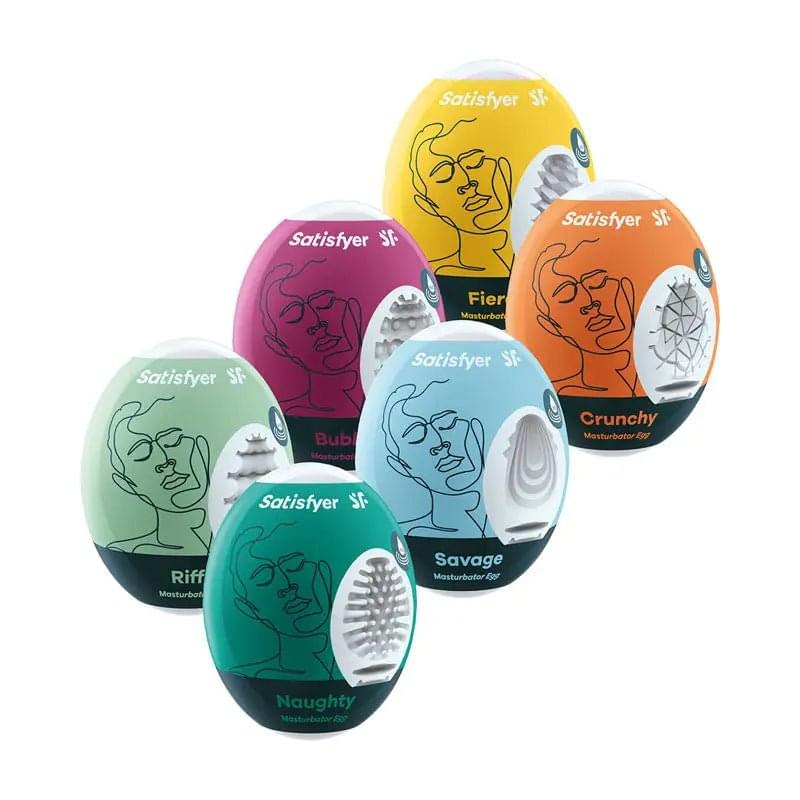 Satisfyer Masturbator Eggs - Mixed 6 Pack - Set of 6 Stroker Sleeves Satisfyer Discreet Intimate Essentials.