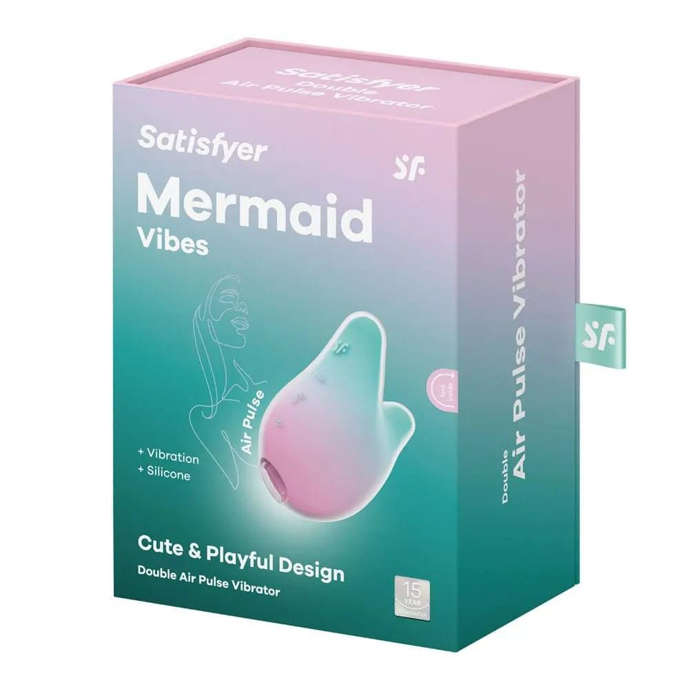 Satisfyer Mermaid Vibes - Mint/Pink - Mint/Pink USB Rechargeable Air Pulse Stimulator Satisfyer Discreet Intimate Essentials.
