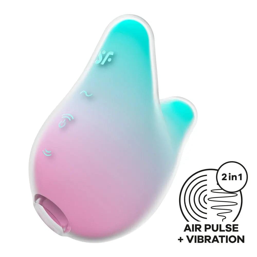 Satisfyer Mermaid Vibes - Mint/Pink - Mint/Pink USB Rechargeable Air Pulse Stimulator Satisfyer Discreet Intimate Essentials.